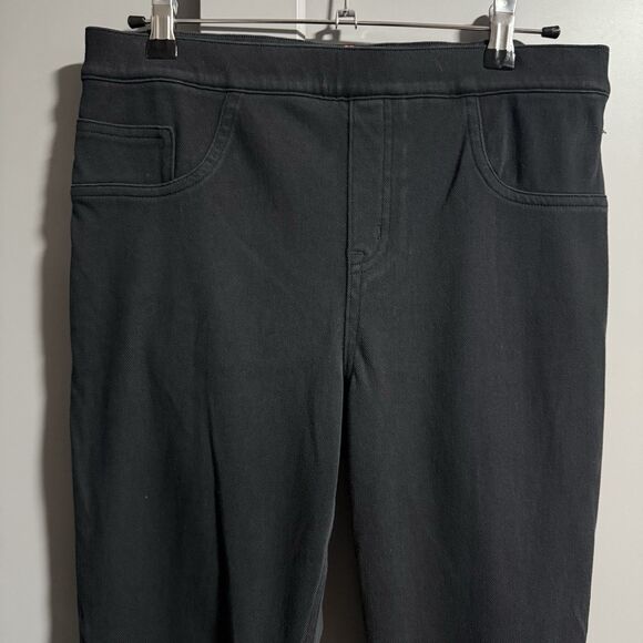 Spanx Women Skinny Leg Elastic Waist Denim Jegging Black Large Waist 31" Stretch - Picture 2 of 11